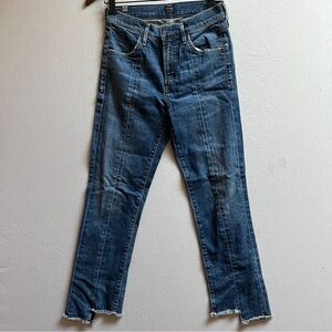 Citizens of Humanity Amari Step Hem Ankle Denim Frayed Jeans Sz 25